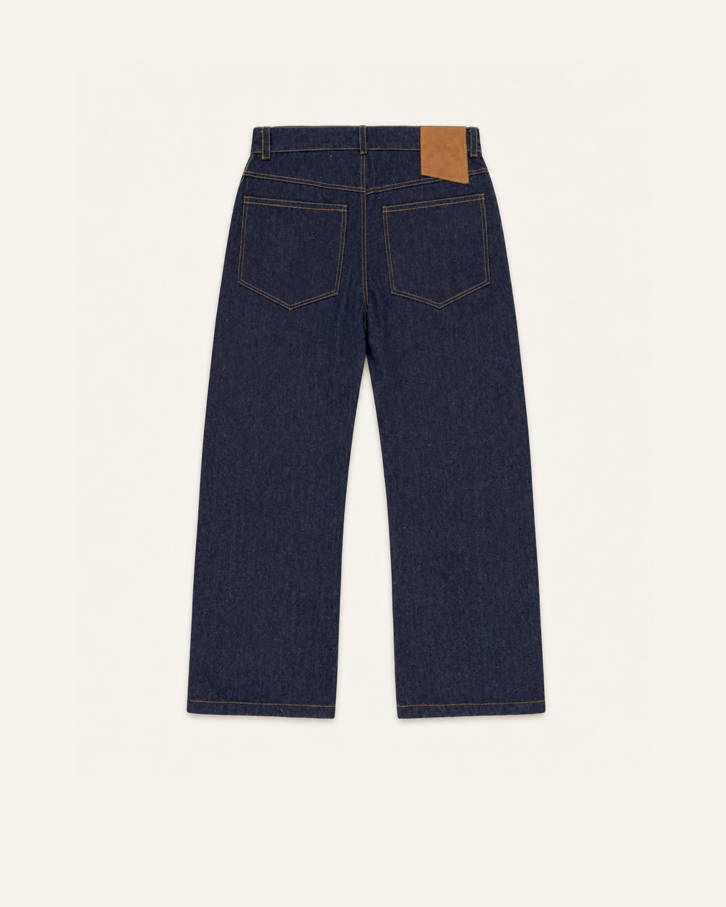 no véx denim jeans, raw indigo, back